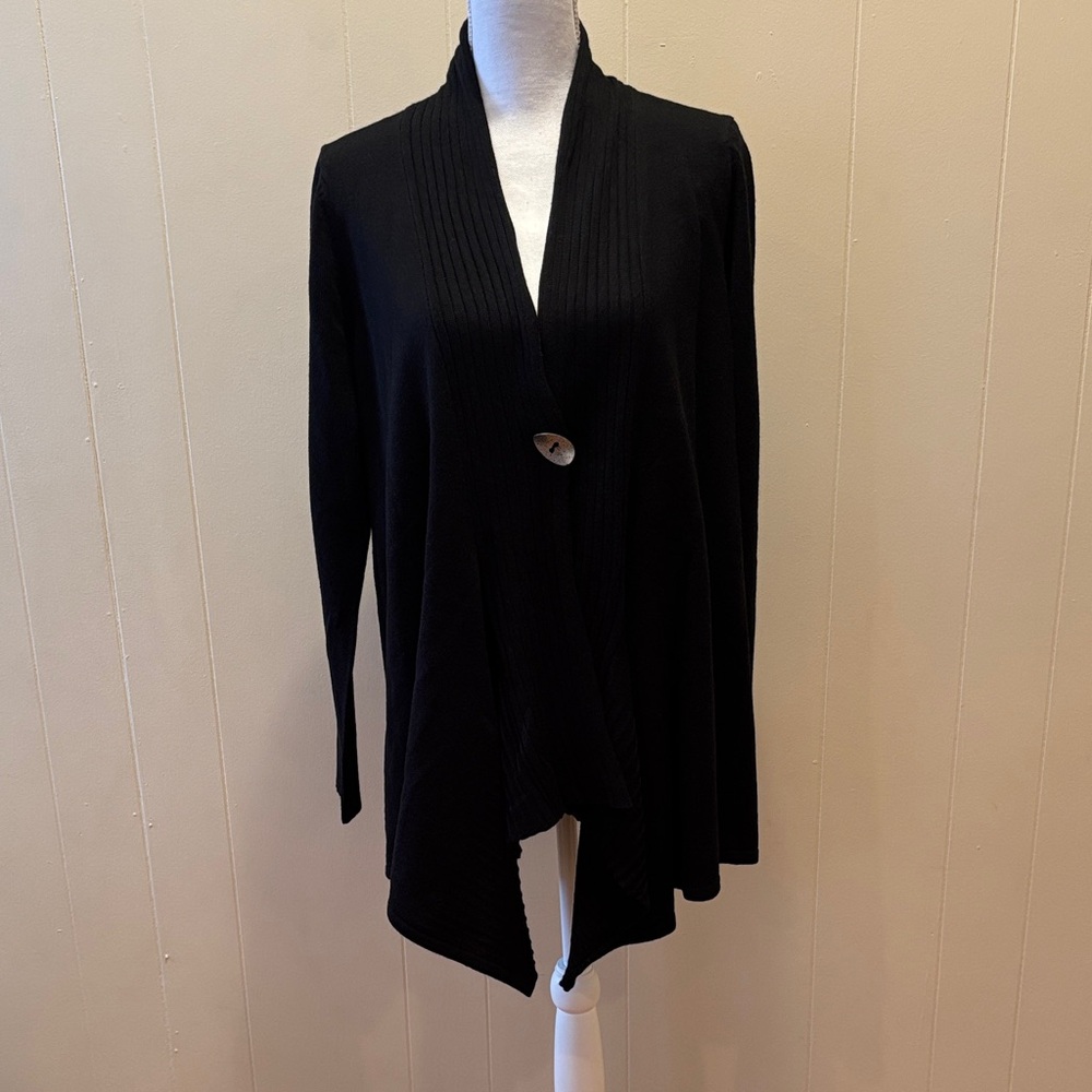 Cable & Gauge Black Draped Cardigan